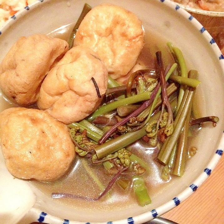 ワラビとゼンマイとがんもどきの煮物